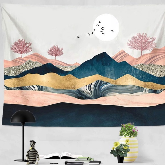 Aesthetic Mountain Sunset Wall Hanging Tapestry - Picture 3 of 4